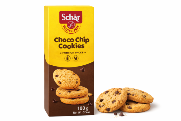 SCHÄR - Choco Chip Cookies, z kawałkami czekolady, bezglutenowe, 100g (ct 6)