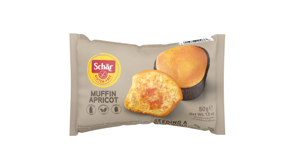 SLEVA_SCHÄR - Muffin Apricot, muffiny plněné meruňkovou marmeládou, bez lepku 50g, ct20